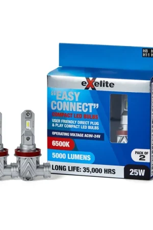 Exelite Easy-Connect LED Upgrade Globes Suitable for H11\\/H8\\/H9\\/H16 - EXECHU1 In Demand