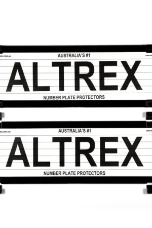 Altrex VIC 5 Figure Dual Slimline Black Number Plate Protectors - with Lines - 5VSL Low Price