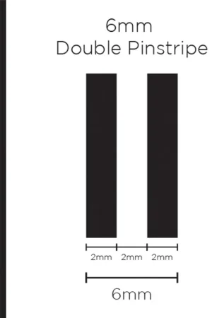 Hassle-Free Returns SAAS 1301 Pinstripe 6mm Double Stripe - Black