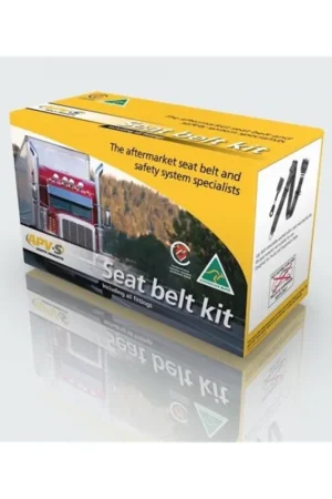 Certified APV Safety Products 90\\/90 On-Pillar Retractor 3.2m Lap Sash Seat Belt with 400mm Stalk Type Lower Strap and Fasteners (Black) - K1513