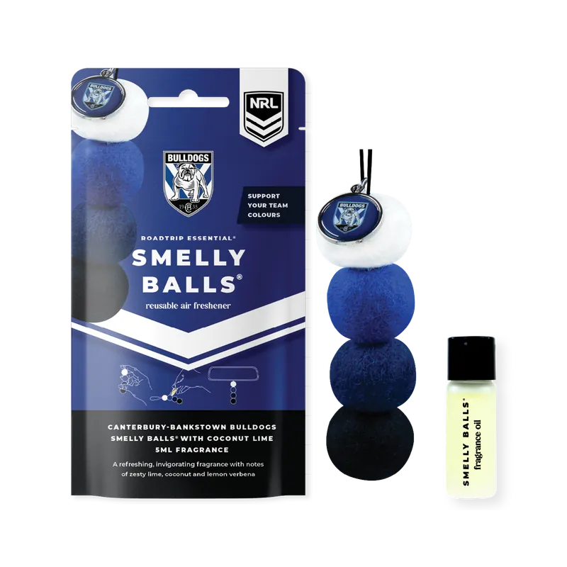 Smelly Balls Canterbury Bankstown Bulldogs Inspired Reusable Air Freshener Starter Set - NRL445AB Don’t Miss Out