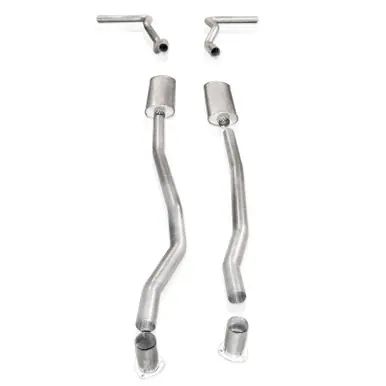 Popular Stainless Works Chevy/GMC Truck 1967-87 Exhaust Truck 3in Chambered System - CT6773CS