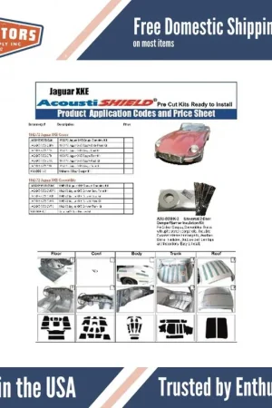 Viral Insulation Sound Deadener Kit for 1962-72 Jaguar XKE Convertible Shield Complete
