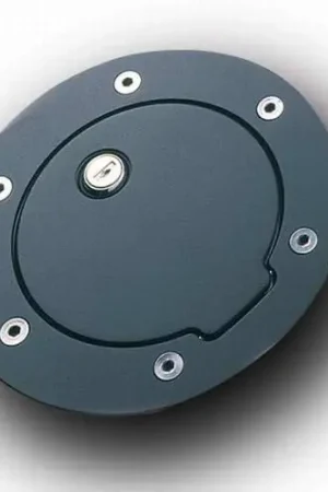 Original All Sales Billet Fuel Door - Black Powder Coated with Lock - 6092KL