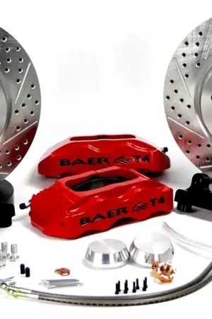 Super Sale Baer Brakes 4141047S-11 Baer Brakes 13" Track4 Front Brake Kit, Silver, Slot, ARP Studs