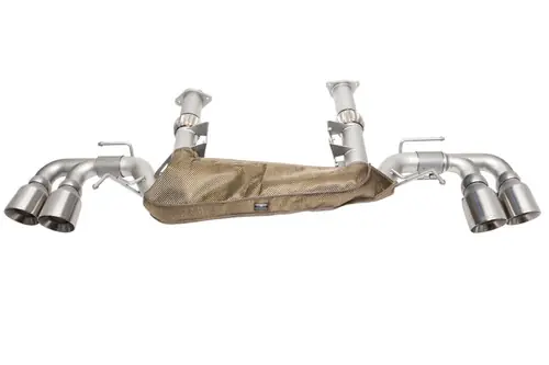 SOUL 2020-2024 Chevrolet C8 Corvette Performance Rear Exhaust - 4in Slash Cut Tips - Brushed Wholesale