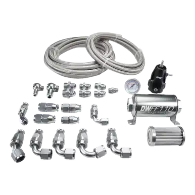 Clearance Deatschwerks X2 Series Pump Hanger -8AN Feed w/ -6AN Return PTFE Plumbing Kit for 92-00 Honda Civic - 6-625