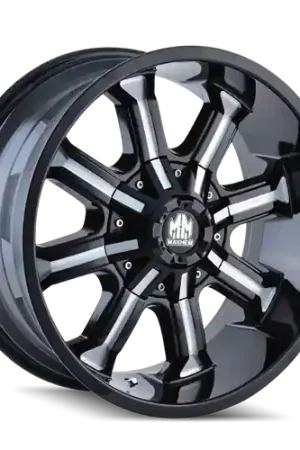 Trending Mayhem 8102 Beast 20x9 / 5x127 BP / -12mm Offset / 87mm Hub Black w/ Milled Spokes Wheel