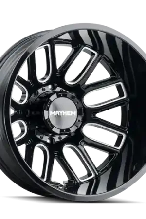 Hassle-Free Returns Mayhem 8107D Cogent Dually 20x8.25/8x170 BP/-232mm Offset/124.9mm Hub Black w/ Milled Spokes Wheel