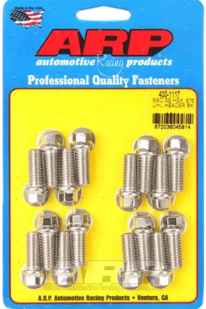 Fresh Stock ARP BB Chevy SS Hex Head Header Bolt Kit Part #ARP400-1117
