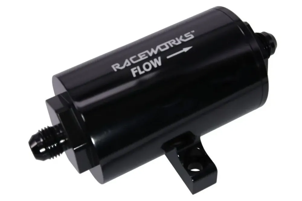 Get Yours Raceworks 40 Micron Billet Inline Fuel Filter AN-8