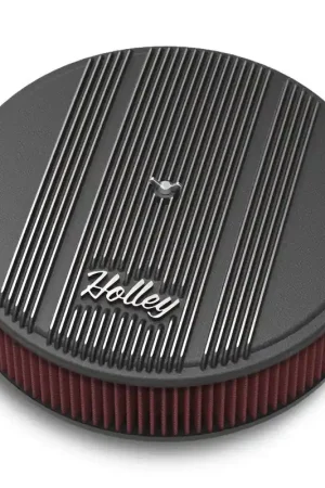 Holley Finned Vintage Style Air Cleaner - 14" Diameter x 3" Tall - Round Affordable