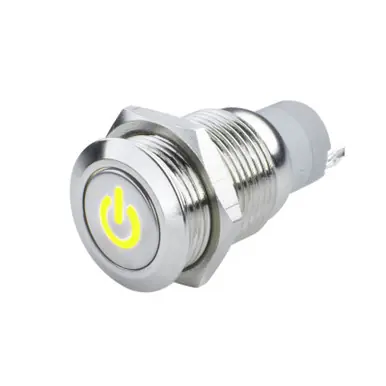 Latest Oracle Pre-Wired Power Symbol Momentary Flush Mount LED Switch - Yellow - 2050-006
