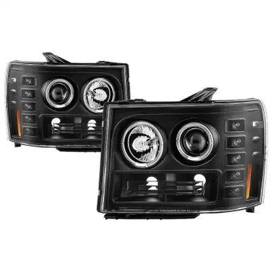 Hot Deal Spyder GMC Sierra 1500/GMC Sierra Denali 08-13 Projector LED Halo- LED All Blk PRO-YD-GS07-HL-BKV2 - 5086020
