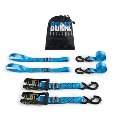 Borne Off-Road Heavy-Duty Ratchet Tie-Down Kit (2-Pack) - Blue - BNRTC-TDHD-2BL Buy Today