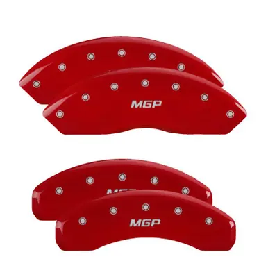 MGP 4 Caliper Covers Engraved Front & Rear MGP Red finish silver ch - 10202SMGPRD Limited Edition