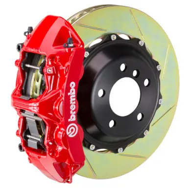 Luxury Brembo 12-19 Range Rover Evoque Front GT BBK 6 Piston Cast 380x32 2pc Rotor Slotted Type-1-Red - 1M2.9047A2