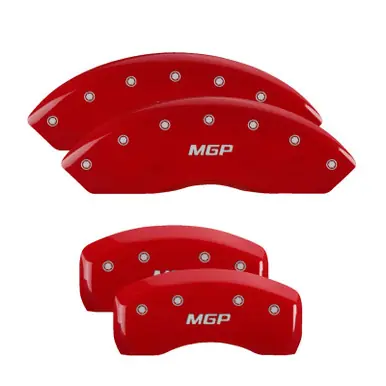 Secure Checkout MGP 4 Caliper Covers Engraved Front & Rear MGP Red finish silver ch - 37007SMGPRD