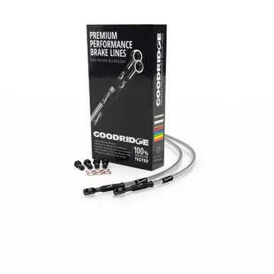 Goodridge 2011 Harley-Davidson FXCWC (w/ABS) Black Front Brake Line w/Clear Fitting - HD0115-2FB-CL Premium
