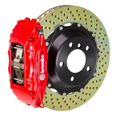 Hot Picks Brembo 05-08 Magnum w/V6 Engine Exc AWD Fr GT BBK 6Pis Cast 355x32 2pc Rotor Drilled-Red - 1M1.8027A2
