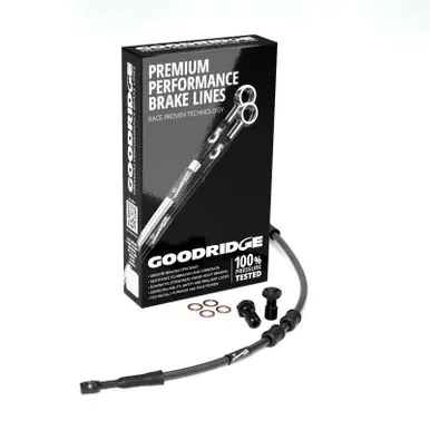 Original Goodridge 11-14 HD FLSTC Heritage CL (w/ABS) +6in Front Brake Line Kit - Black - HD0218-1FB-BK6