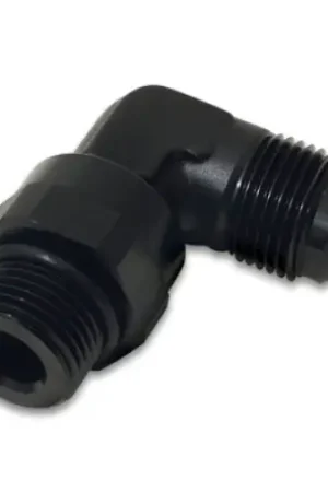 Vibrant -6AN Male Flare to Male -6AN ORB Swivel 90 Degree Adapter Fitting - Anodized Black Special Discount
