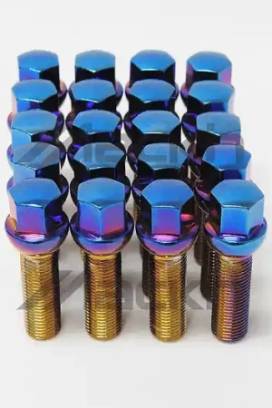 Genuine Wheel Mate Mevius 17 Hex 14x1.25 40mm Cone 60 Deg Tap Blue Neon Lug Bolt - Set of 20 | Graveyard Performance