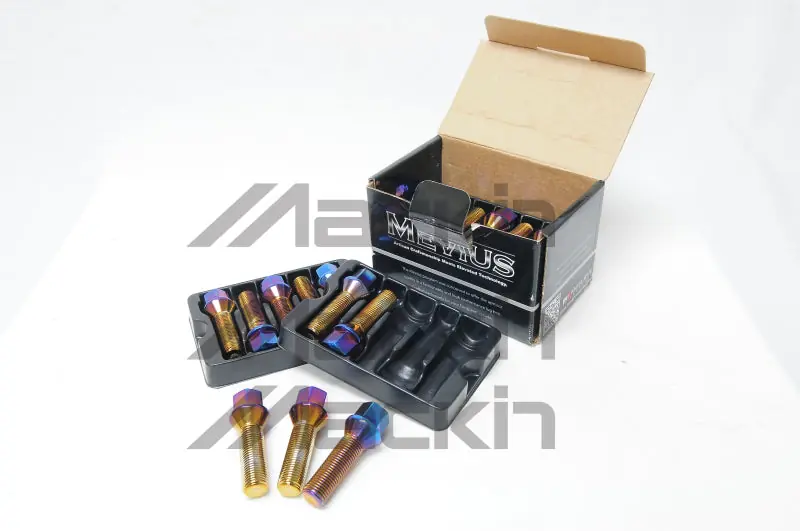 Wheel Mate Mevius Lug Bolt Set of 20 - Chrome Neon 12x1.50 50mm Ball 14mm RAD | Graveyard Performance Grab Now