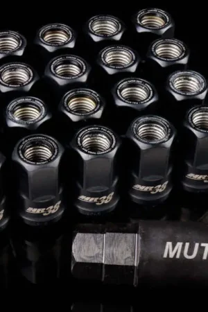 Hot Deal Wheel Mate Muteki HR38 Open End Lug Nuts 12x1.50 Black / Black Ring | Graveyard Performance