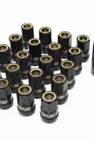 Wheel Mate Muteki HR38 Open End Lug Nuts 12x1.50 Titanium Chrome / Yellow Ring | Graveyard Performance Special Discount