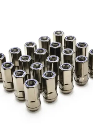Wheel Mate Muteki HR50 Open End Lug Nuts - Titanium Chrome w/ Blue Ring 14x1.50 | Graveyard Performance Weekend Sale