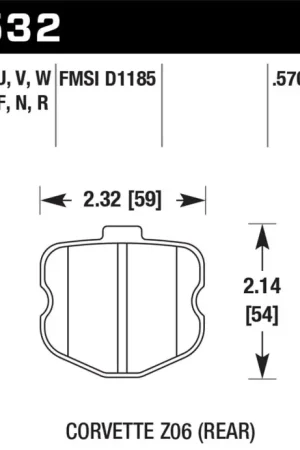 Hawk 06-10 Chevy Corvette (OEM Pad Design) Rear HP+ Street Brake Pads | Graveyard Performance Price Cut