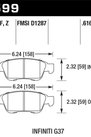 Deal Hawk 14-15 Infiniti Q60 HPS 5.0 Front Brake Pads | Graveyard Performance