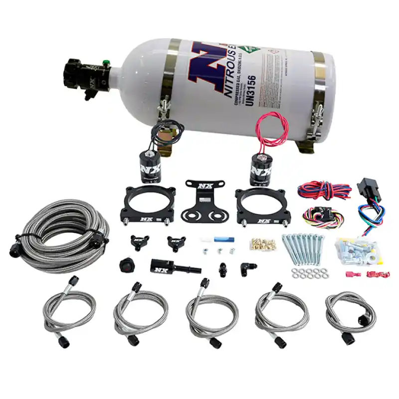Nitrous Express 2024+ Ford Mustang 5.0L Dual Throttle Body Plate System w/10lb Bottle | Graveyard Performance Deal