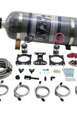 Certified Nitrous Express 2024+ Ford Mustang 5.0L Dual Throttle Body Plate System w/12lb Composite Bottle | Graveyard Performance