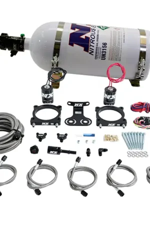 Certified Nitrous Express 2024+ Ford Mustang 5.0L Dual Throttle Body Plate System w/15lb Bottle | Graveyard Performance