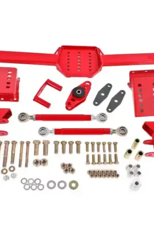 BMR 05-14 S197 Mustang Body Mount Watts Link Rod End/Poly w/ Adj. Axle Clamps - Red | Graveyard Performance Mega Sale