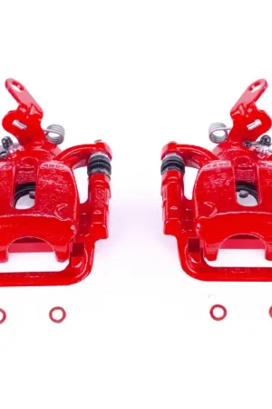 Save Now Power Stop 15-18 Volkswagen Golf Rear Red Calipers w/Brackets - Pair | Graveyard Performance