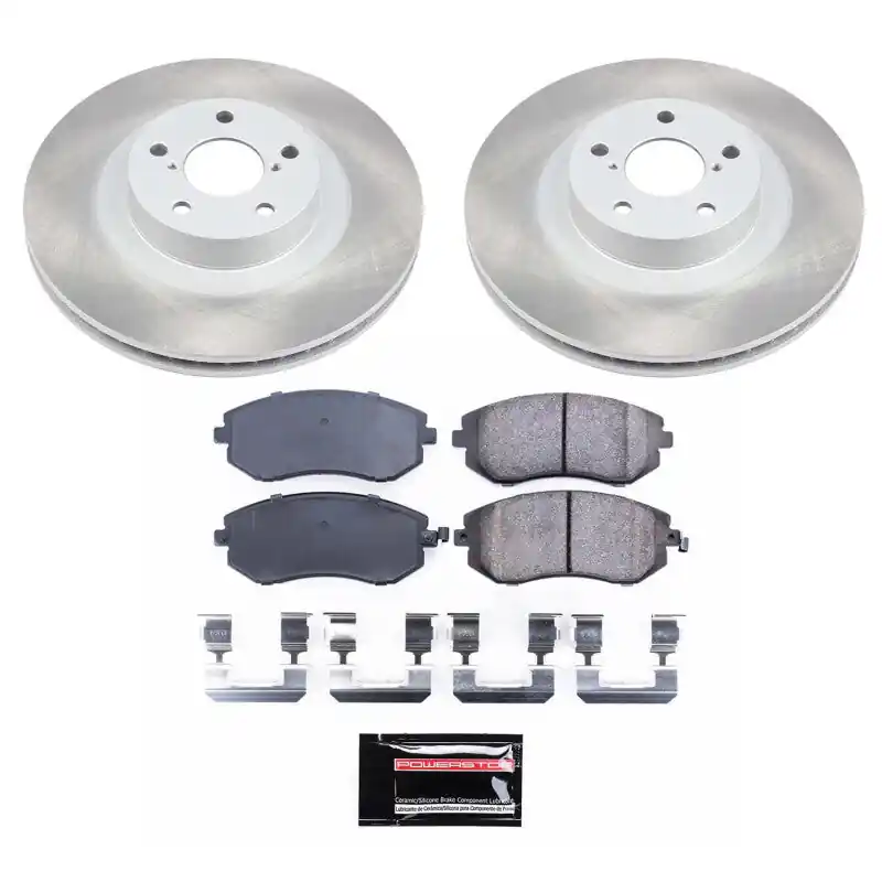 Power Stop 02-05 Subaru Outback Front Semi-Coated Rotor Kit | Graveyard Performance Money Back Guarantee