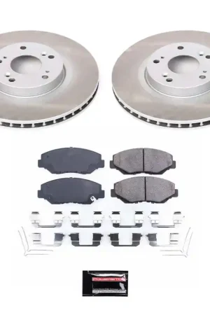 Power Stop 12-15 Honda Civic Front Semi-Coated Rotor Kit | Graveyard Performance Premium