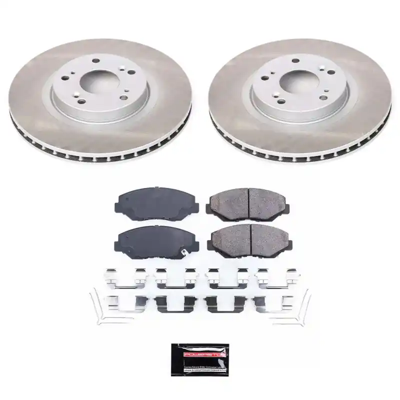 Power Stop 12-15 Honda Civic Front Semi-Coated Rotor Kit | Graveyard Performance Premium