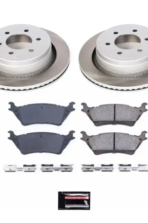 Power Stop 12-18 Ford F-150 Rear Semi-Coated Rotor Kit | Graveyard Performance In Demand