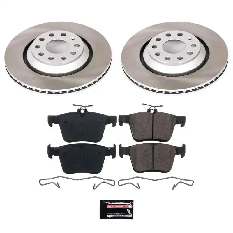 Low Price Power Stop 15-19 Volkswagen Golf R Rear Semi-Coated Rotor Kit | Graveyard Performance