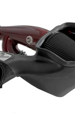 Warranty Included aFe 17-24 Ford F-150 Track Series Red Kevlar Carbon Fiber C/A Intake System w/Black Pro 5R Filter | Graveyard Performance