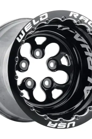 Weld Alpha-1 15x13 / 5x4.5 BP / 3in. BS Black Wheel - Black Double Beadlock MT | Graveyard Performance Seasonal Sale