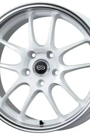 Enkei PF01SS 17x9 5x114.3 60mm Offset 75mm Bore Diameter White w/ Machined Lip Wheel | Graveyard Performance Same Day Shipping