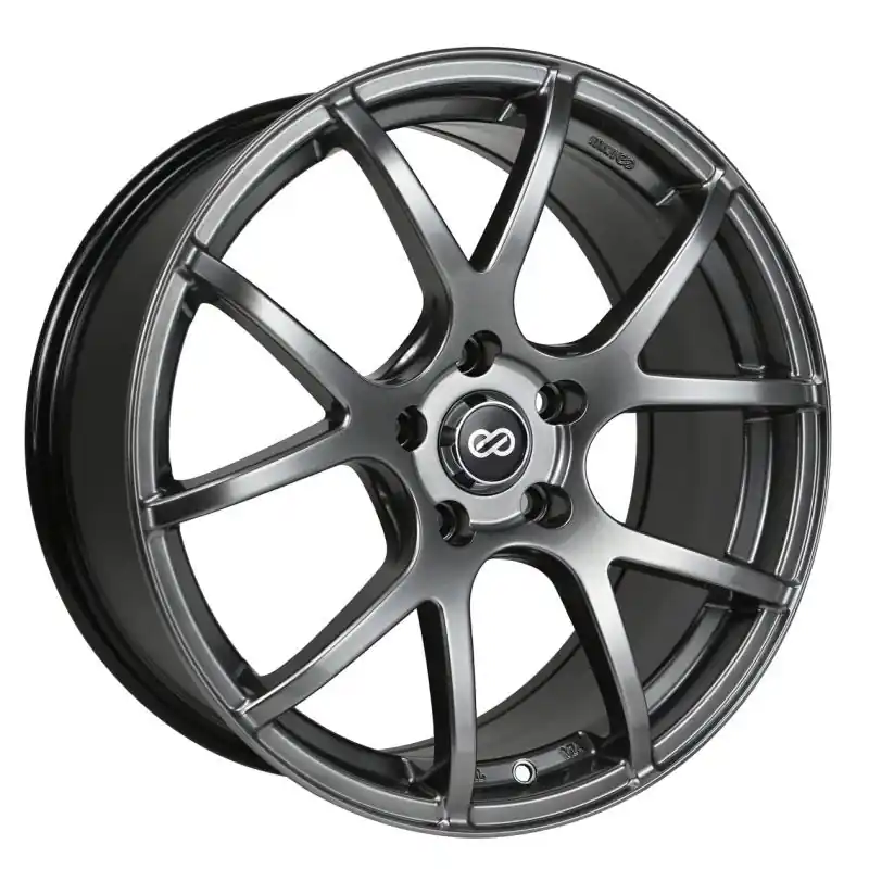 Viral Enkei M52 17x7.5 45mm Offset 5x100 Bolt Pattern 72.6mm Bore Dia Hyper Black Wheel (MOQ 40) | Graveyard Performance