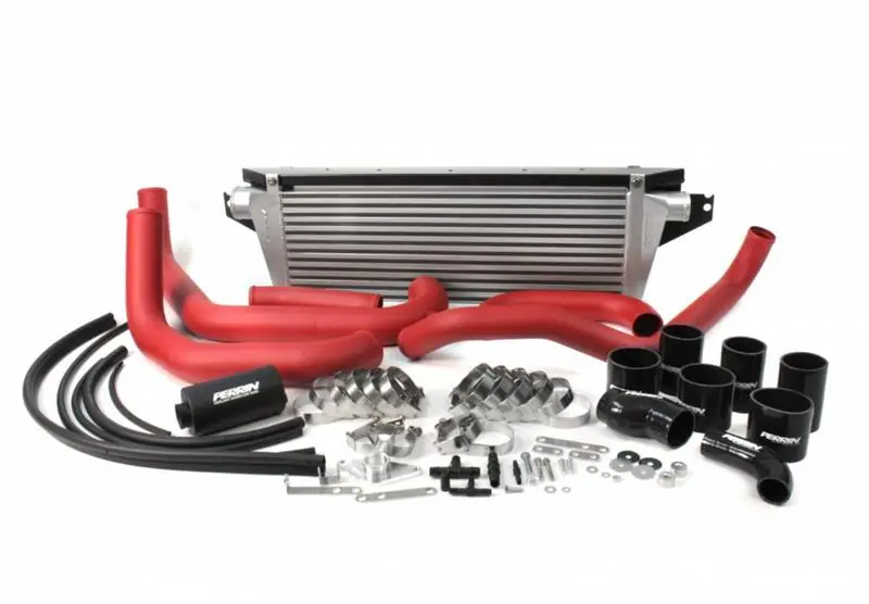 Worldwide Shipping PERRIN 08-14 Subaru WRX Front Mount Intercooler Boost Tubes + Hardware - Red Tubes | Graveyard Performance