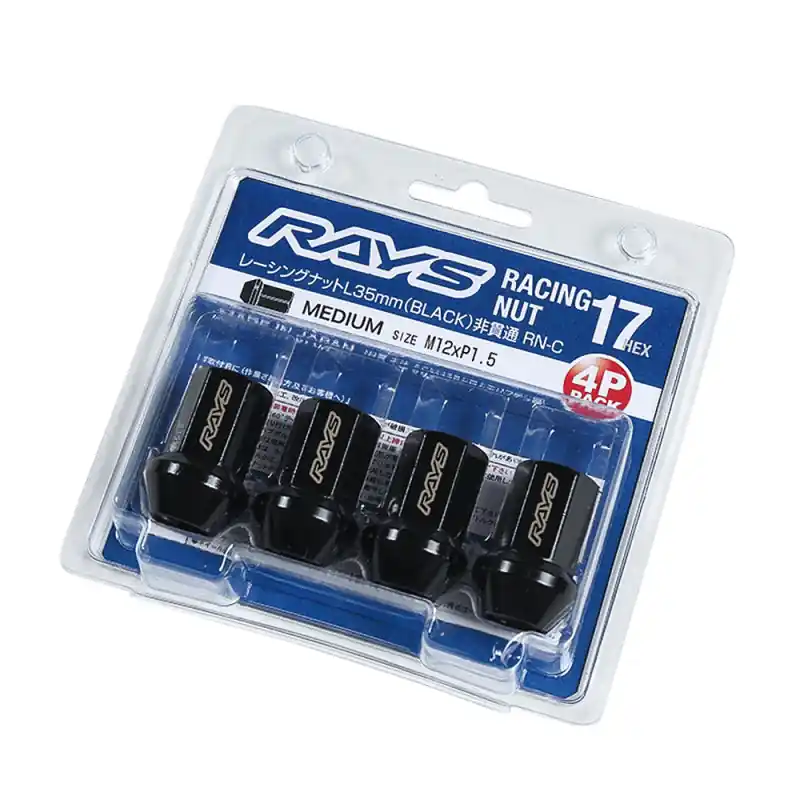 Mega Sale Rays 17 Hex Racing Nut L35 12x1.25 (Closed End) - Black (4 Pieces) | Graveyard Performance