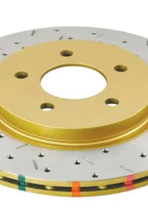 DBA 05-13 Ford Mustang GT/V6 Rear Drilled & Slotted 4000 Series Rotor w/ Gold Hat | Graveyard Performance Holiday Sale